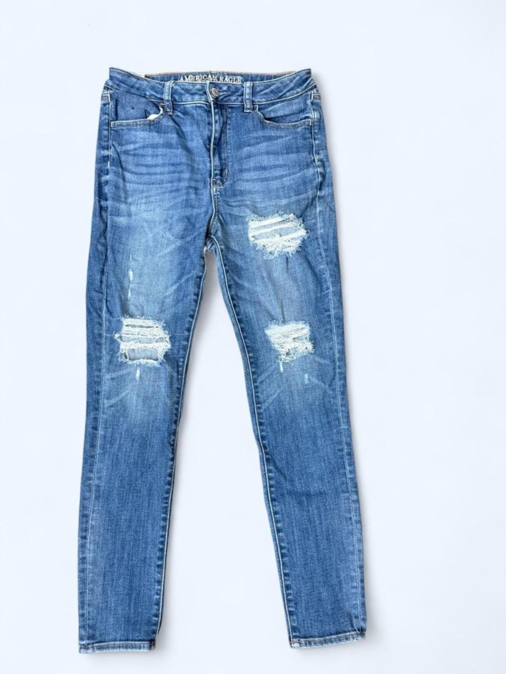 American Eagle Outfitters Women's Ripped Skinny Jeans - Blue